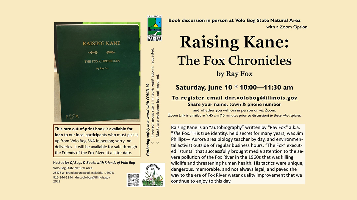 Raising Kane: The Fox Chronicles Book Discussion at Volo Bog State Natural Area